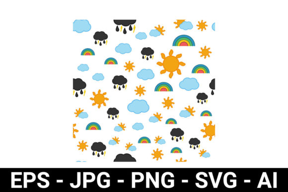 Download Weather Cartoon Seamless Pattern - Seamless Collection