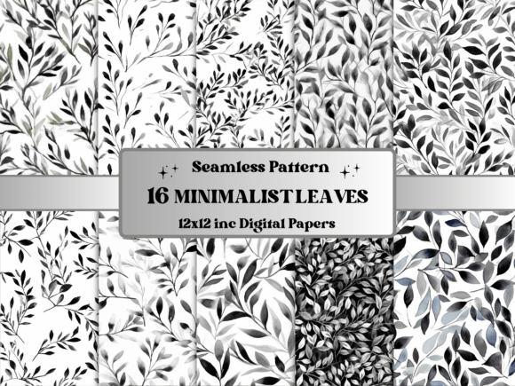 Download Seamless Black and White Leaves Pattern - Seamless Collection