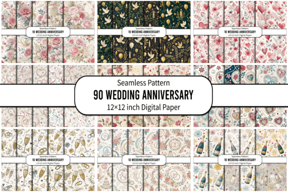Download Wedding Anniversary Seamless Pattern - Seamless Collection
