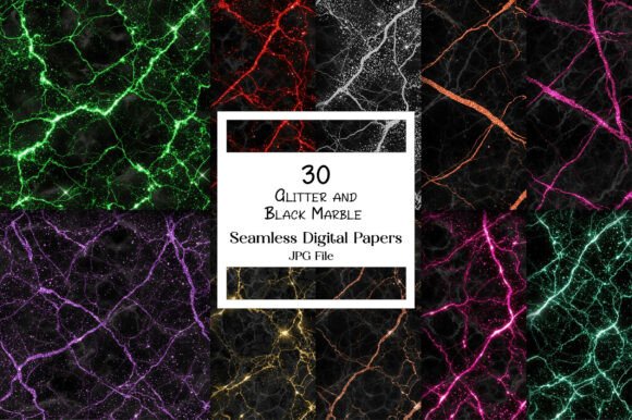 Download Seamless Glitter and Black Marble - Seamless Collection