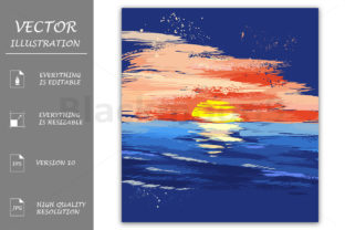 Download Painted Sunset on the Sea - Premium Resources