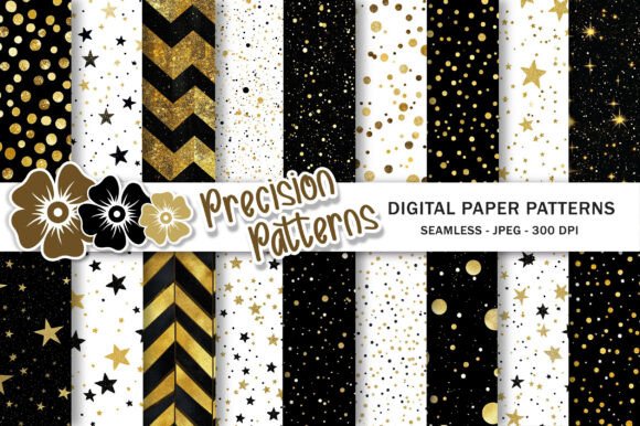 Download Black Gold Glitter Digital Paper - Gold glitter Collection