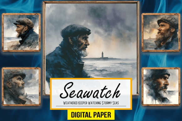 Download Weathered Keeper Watching Stormy Sea Art - Stormy sea art Collection