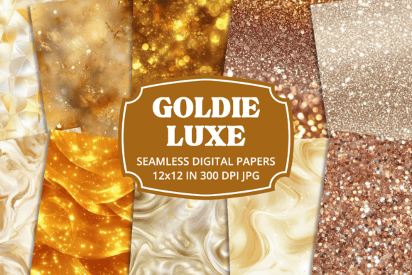 Download Goldie Luxe Gold Glitter Digital Paper - Gold glitter Collection