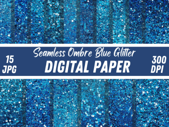Download Seamless Sparkle Ombre Blue Glitter Pape - Seamless Collection