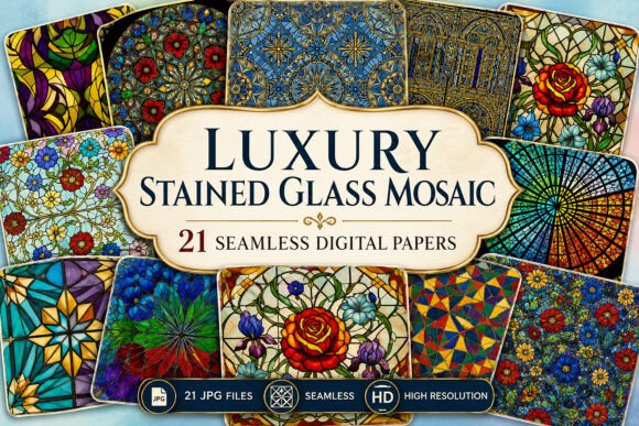 Download Luxury Stained Glass Mosaic Seamless - Seamless Collection