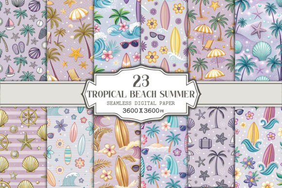 Download Tropical Beach Summer Seamless Pattern - Seamless Collection