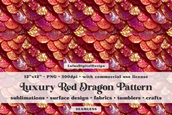 Download Red Gold Mermaid Scale Seamless Pattern - Seamless Collection