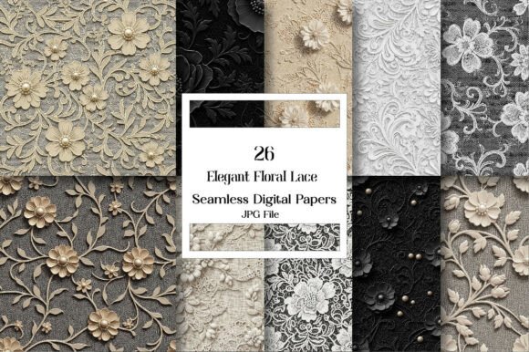 Download Seamless Elegant Floral Lace Patterns - Seamless Collection