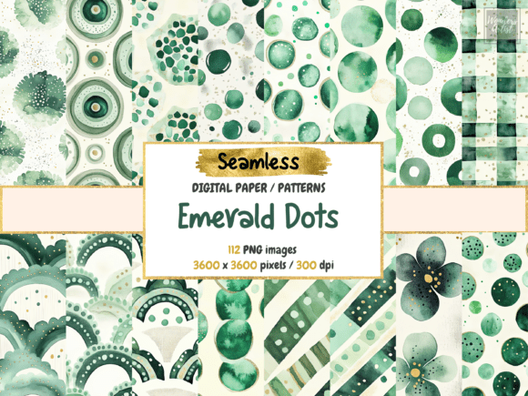 Download Emerald Dots Seamless Digital Paper - Seamless Collection