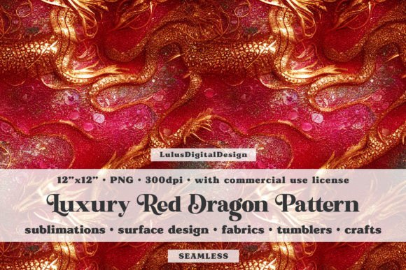 Download Flying Gold Dragons Seamless Pattern - Seamless Collection