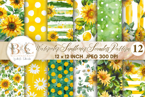 Download Watercolor Sunflower Seamless Pattern - Seamless Collection