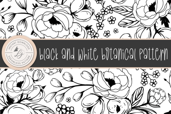 Download Black and White Seamless Floral Pattern - Seamless Collection