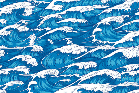 Download Storm Waves Seamless Pattern - Seamless Collection