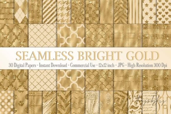 Download Seamless Bright Gold Foil Patterns - Seamless Collection