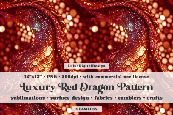 Download Red Dragon Bokeh Seamless Pattern - Seamless Collection