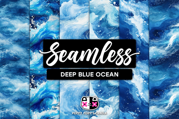 Download Deep Blue Ocean Seamless Patterns - Seamless Collection