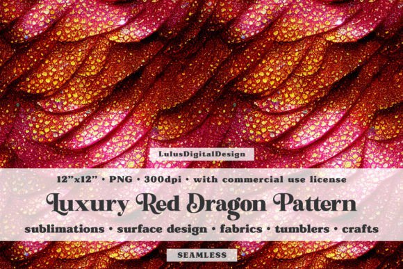 Download Red Gold Dragon Scale Seamless Pattern - Seamless Collection