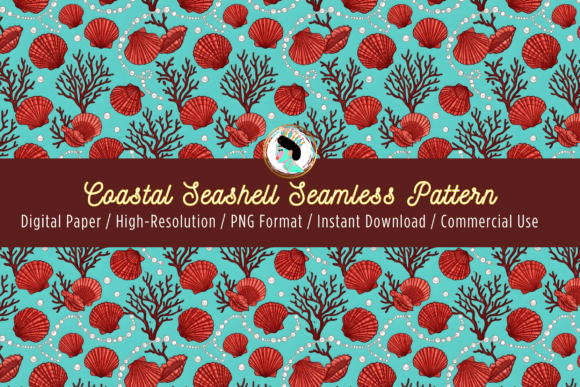 Download Coastal Seashell Seamless Pattern PNG - Seamless Collection