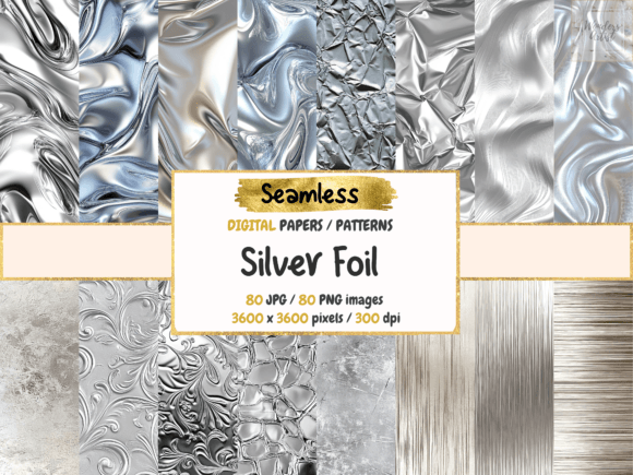 Download Silver Foil Seamless Digital Papers - Seamless Collection