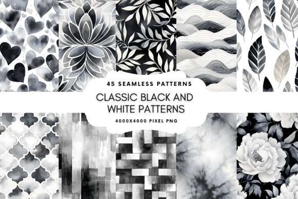 Download Black and White Seamless Patterns - Seamless Collection