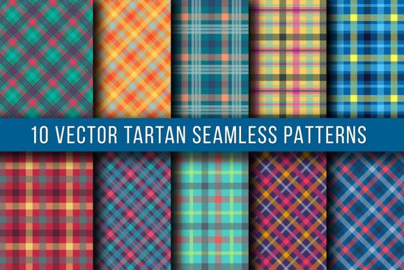 Download 10 Vector Tartan Seamless Patterns - Seamless Collection